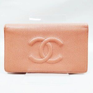 Chanel Long Wallet Pink CaviarSkin 497-070925